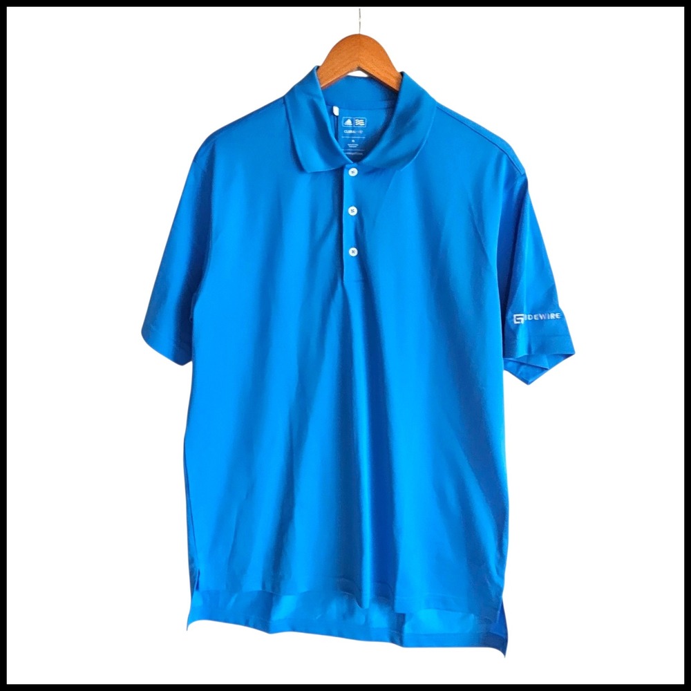 Adidas‎ Golf Polo Shirt ClimaLite Guidewire Logo Athletic Blue Mens M NwT